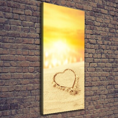 Large canvas wall art Heart on the beach