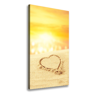 Large canvas wall art Heart on the beach