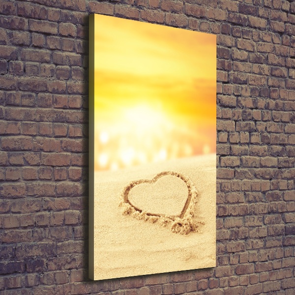 Large canvas wall art Heart on the beach