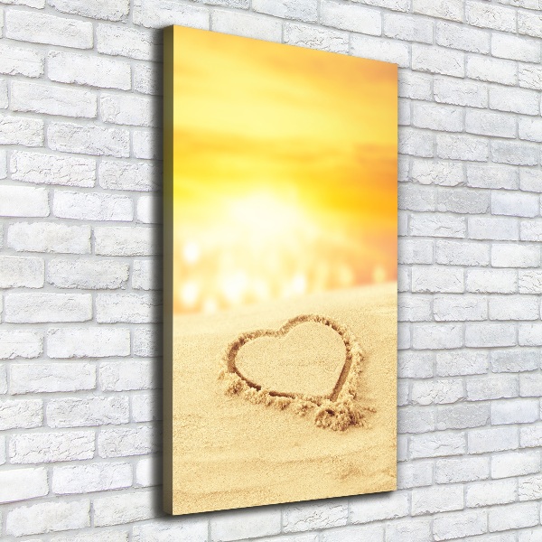 Large canvas wall art Heart on the beach