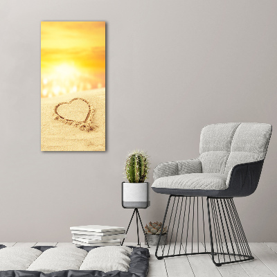 Large canvas wall art Heart on the beach