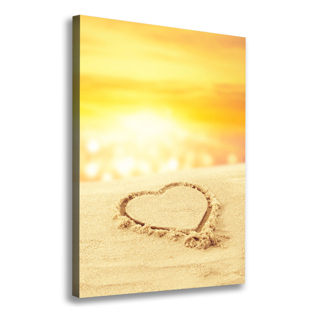 Large canvas wall art Heart on the beach