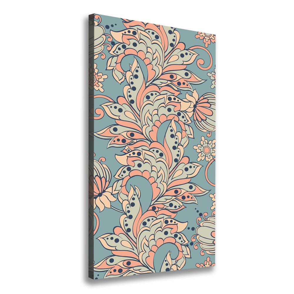 Wall art canvas Ethnic flowers