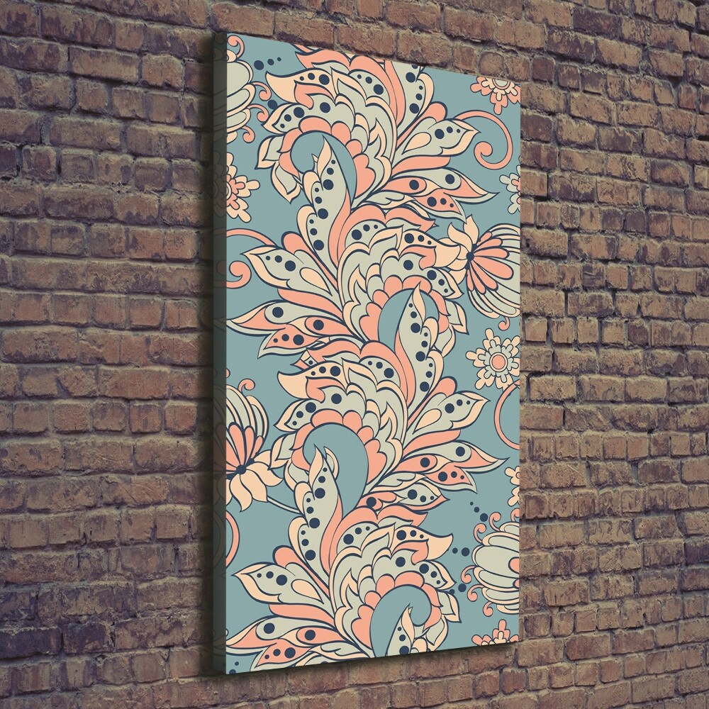 Wall art canvas Ethnic flowers