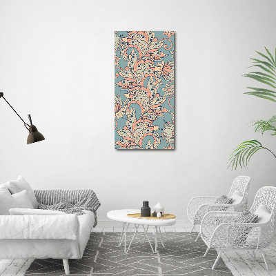 Wall art canvas Ethnic flowers