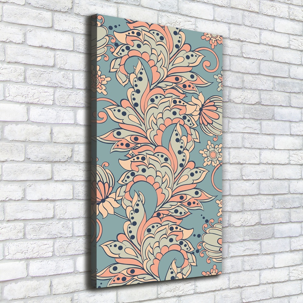 Wall art canvas Ethnic flowers