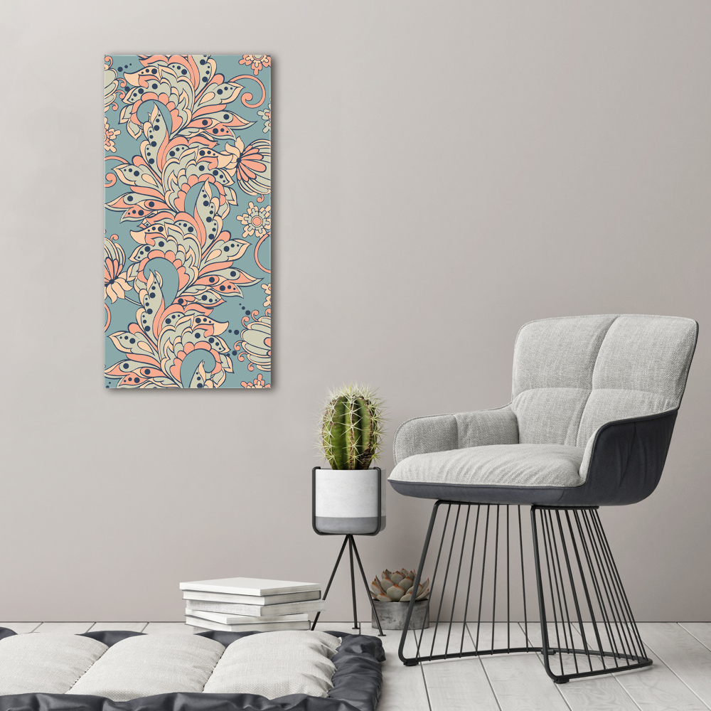 Wall art canvas Ethnic flowers