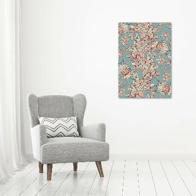 Wall art canvas Ethnic flowers