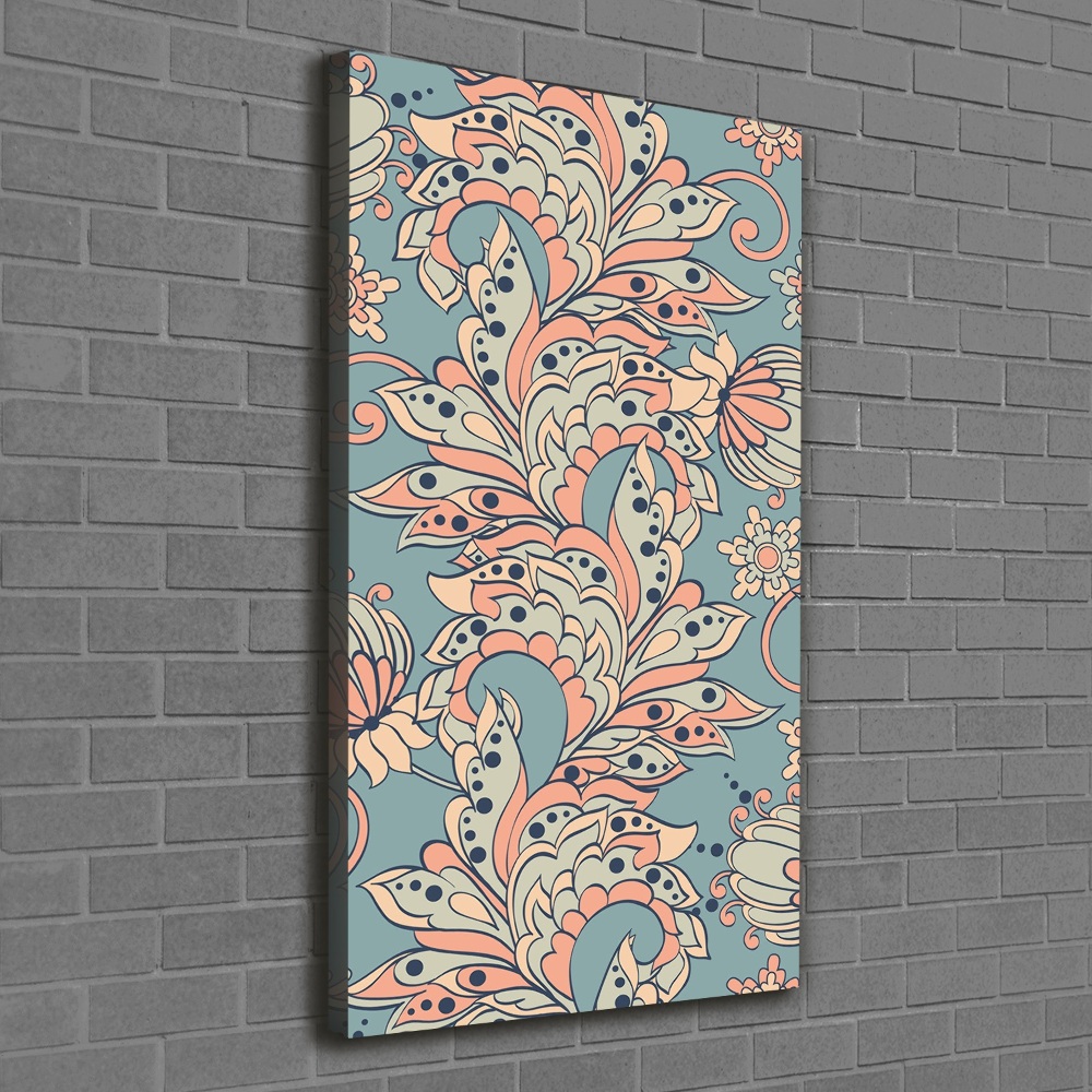 Wall art canvas Ethnic flowers