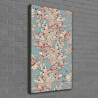 Wall art canvas Ethnic flowers