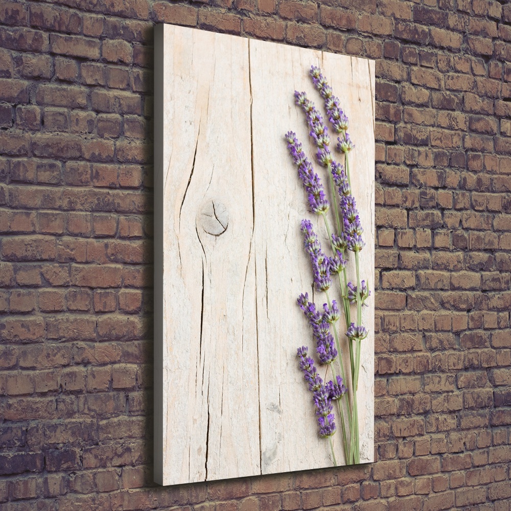 Large canvas wall art Lavender on wood