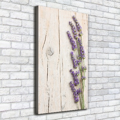 Large canvas wall art Lavender on wood