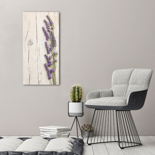 Large canvas wall art Lavender on wood