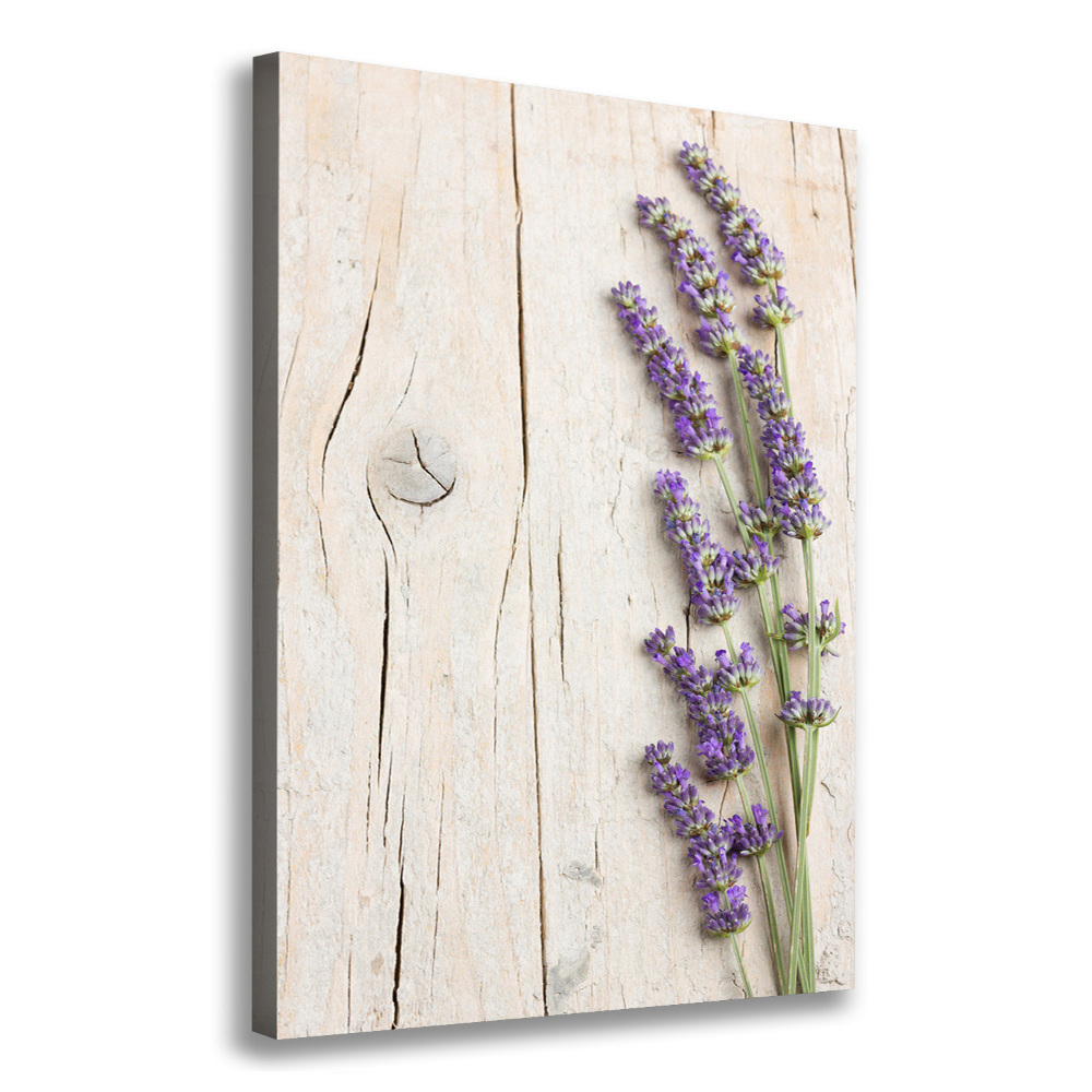 Large canvas wall art Lavender on wood