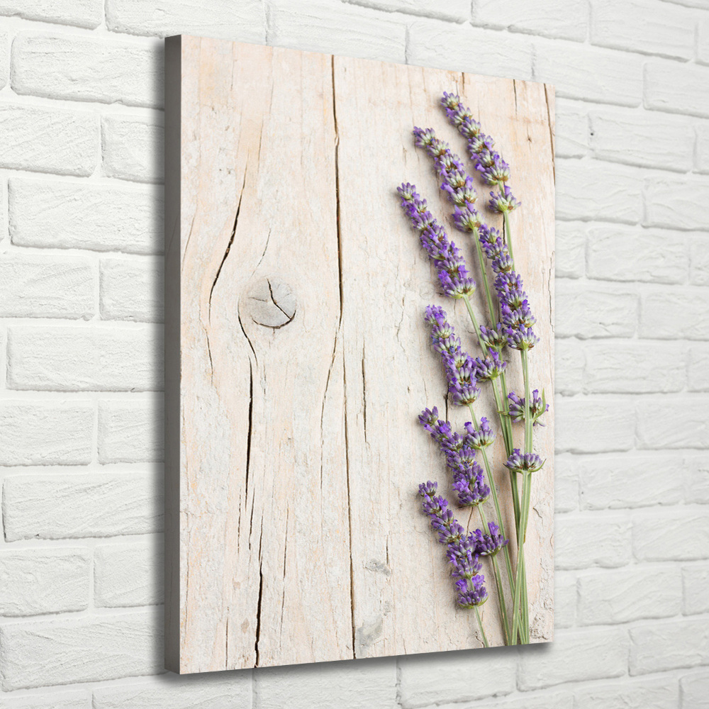 Large canvas wall art Lavender on wood