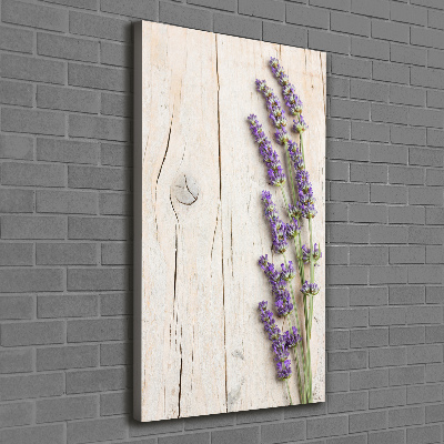 Large canvas wall art Lavender on wood