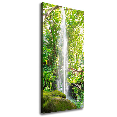 Wall art canvas large Waterfall in the jungle