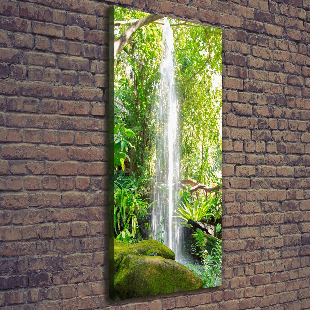 Wall art canvas large Waterfall in the jungle