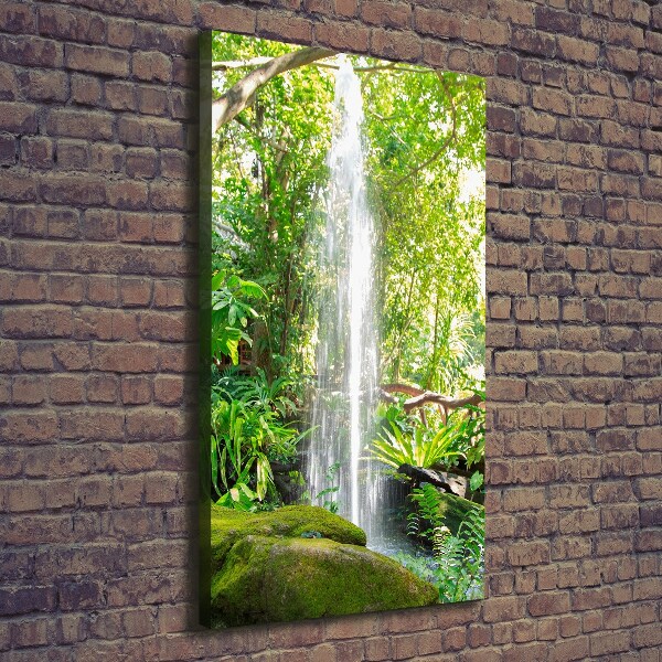 Wall art canvas large Waterfall in the jungle