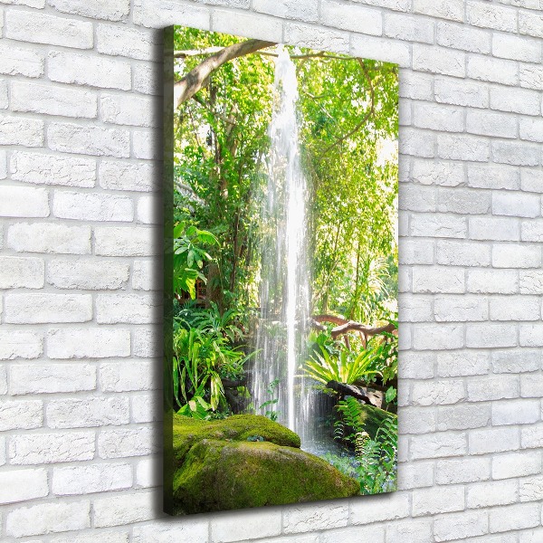 Wall art canvas large Waterfall in the jungle