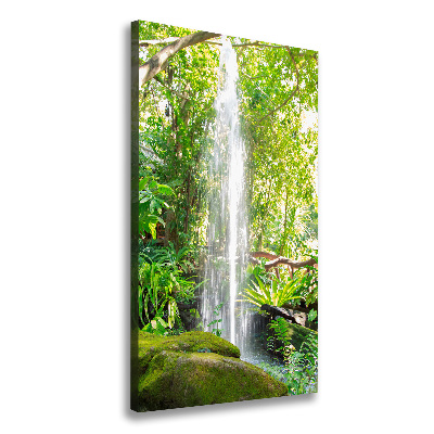 Wall art canvas large Waterfall in the jungle