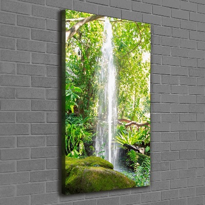 Wall art canvas large Waterfall in the jungle