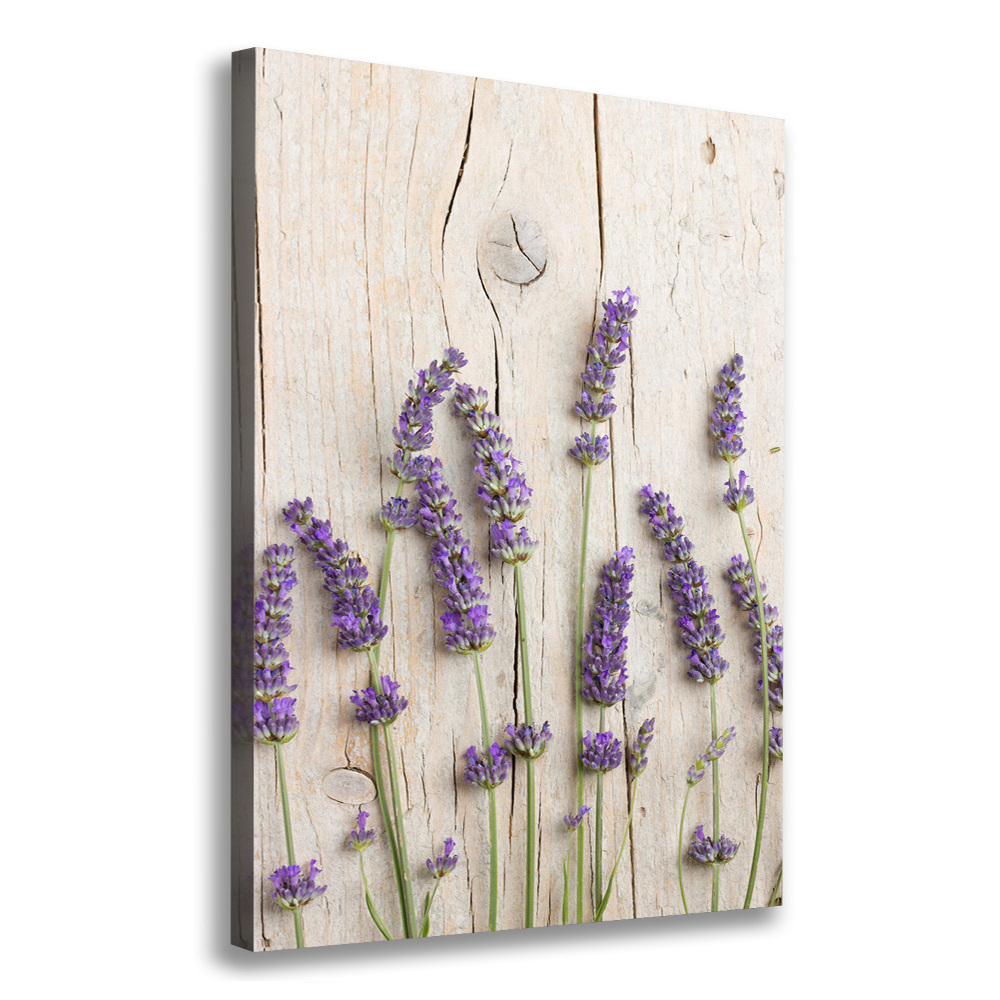 Canvas wall art Lavender on wood