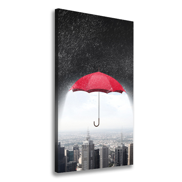 Picture canvas print Umbrella above the city