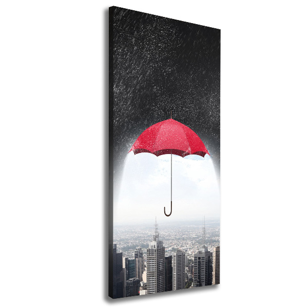 Picture canvas print Umbrella above the city