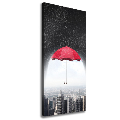 Picture canvas print Umbrella above the city