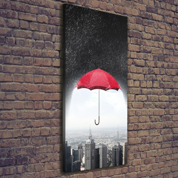 Picture canvas print Umbrella above the city