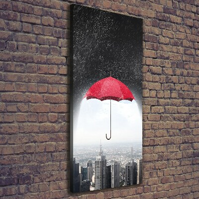 Picture canvas print Umbrella above the city