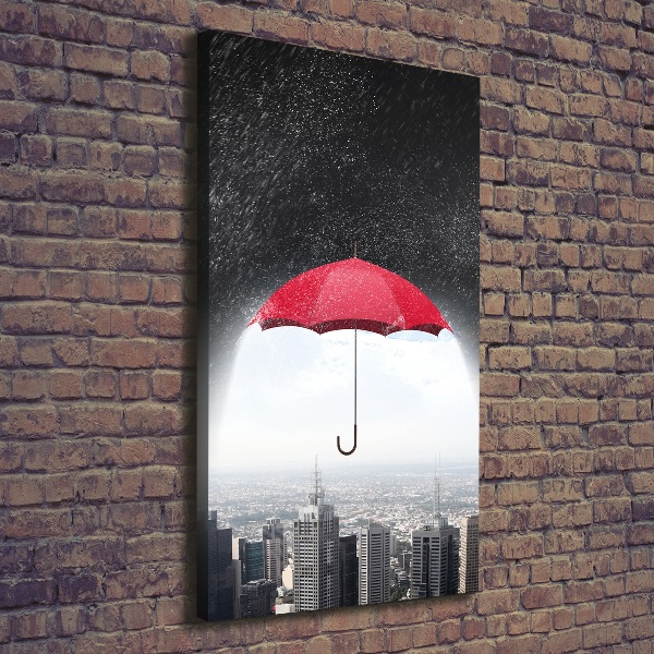 Picture canvas print Umbrella above the city