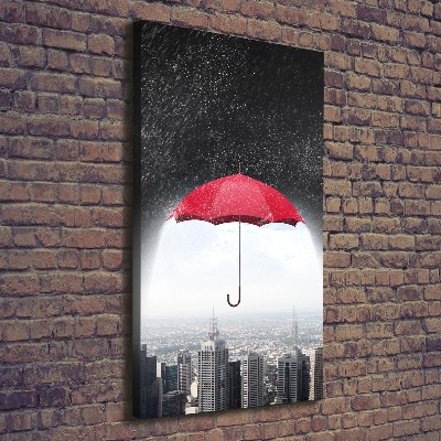 Picture canvas print Umbrella above the city