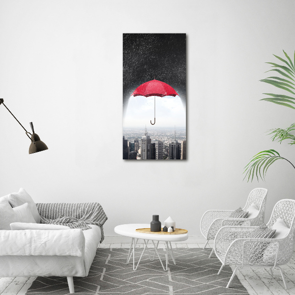 Picture canvas print Umbrella above the city