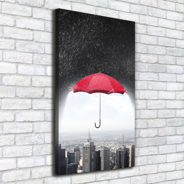 Picture canvas print Umbrella above the city