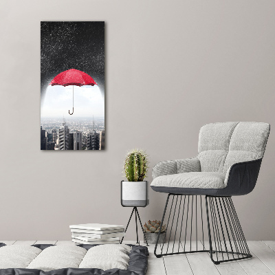 Picture canvas print Umbrella above the city