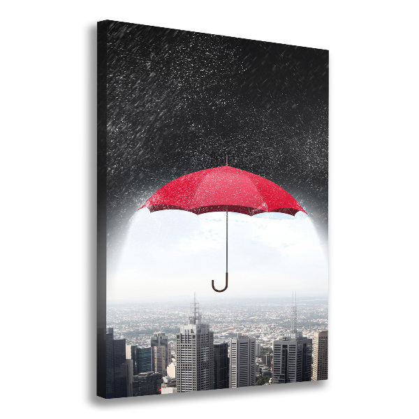 Picture canvas print Umbrella above the city