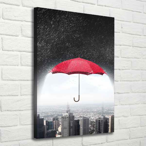 Picture canvas print Umbrella above the city