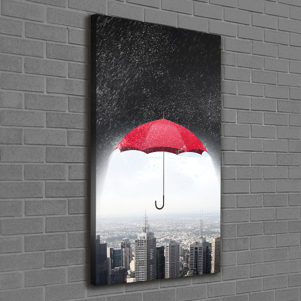 Picture canvas print Umbrella above the city