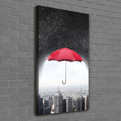 Picture canvas print Umbrella above the city