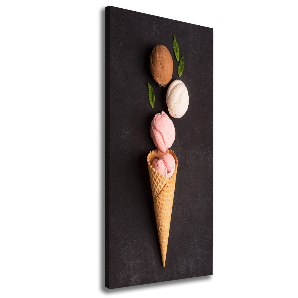 Canvas wall art Ice cream in waffle