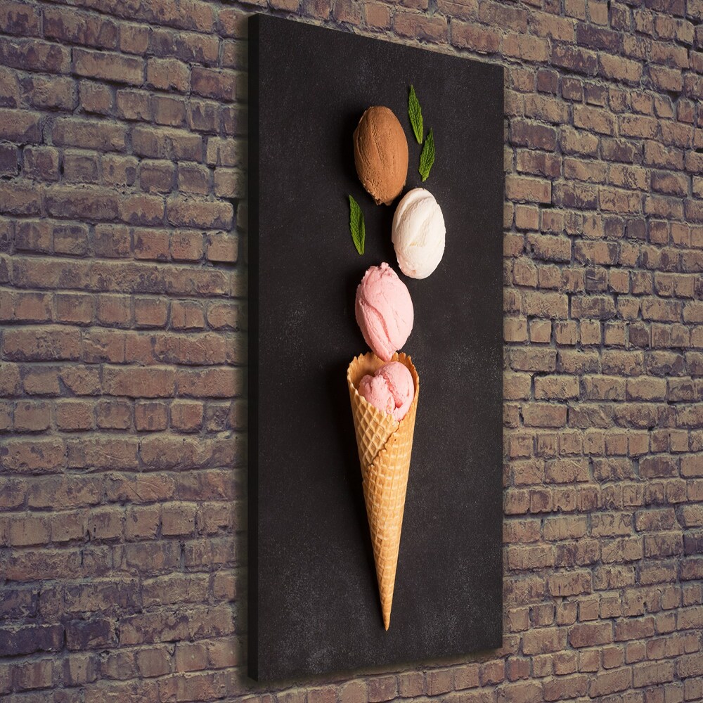 Canvas wall art Ice cream in waffle