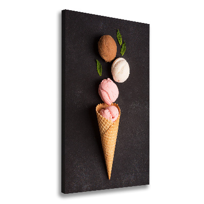 Canvas wall art Ice cream in waffle