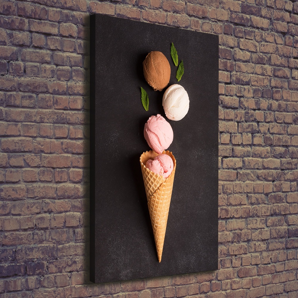 Canvas wall art Ice cream in waffle