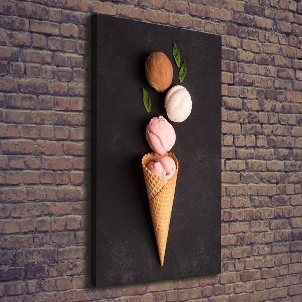 Canvas wall art Ice cream in waffle