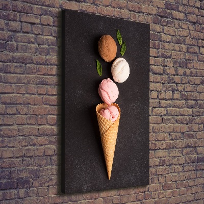 Canvas wall art Ice cream in waffle