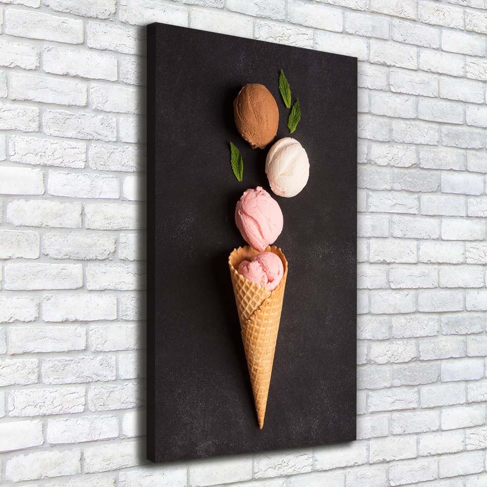 Canvas wall art Ice cream in waffle