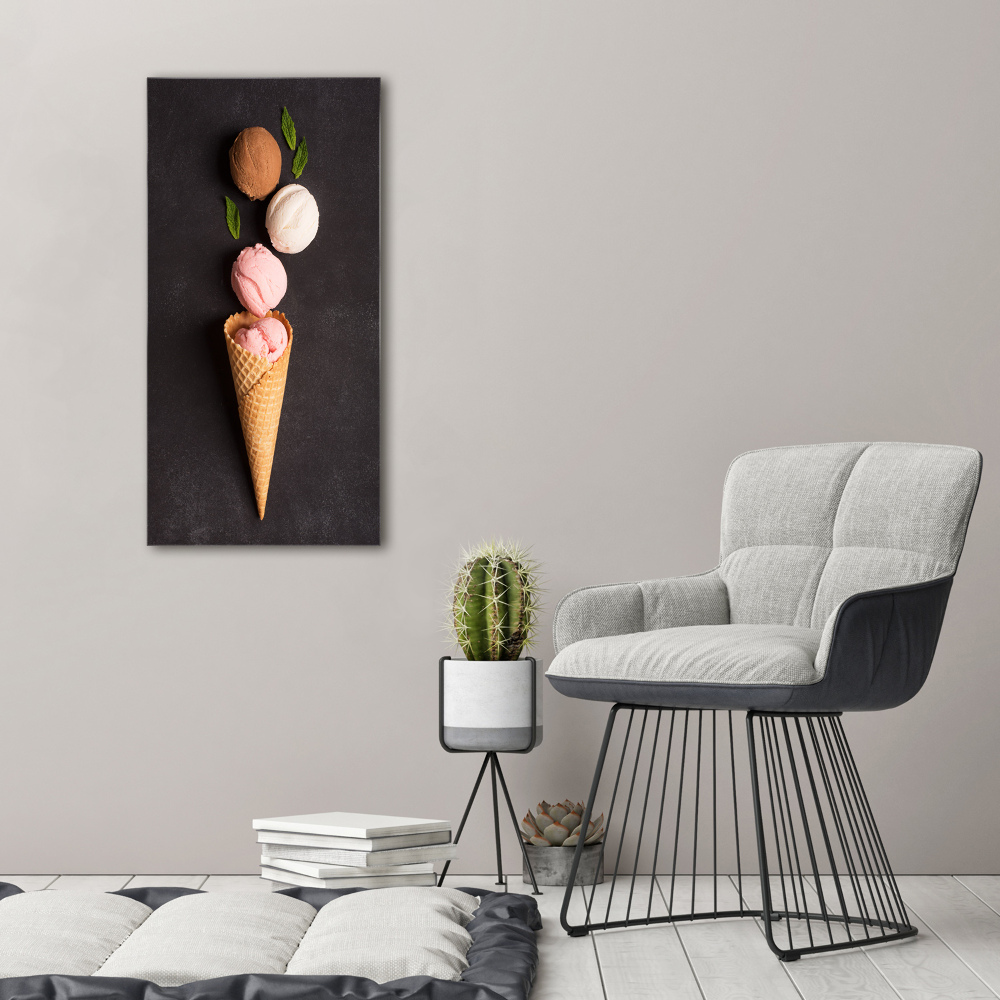 Canvas wall art Ice cream in waffle