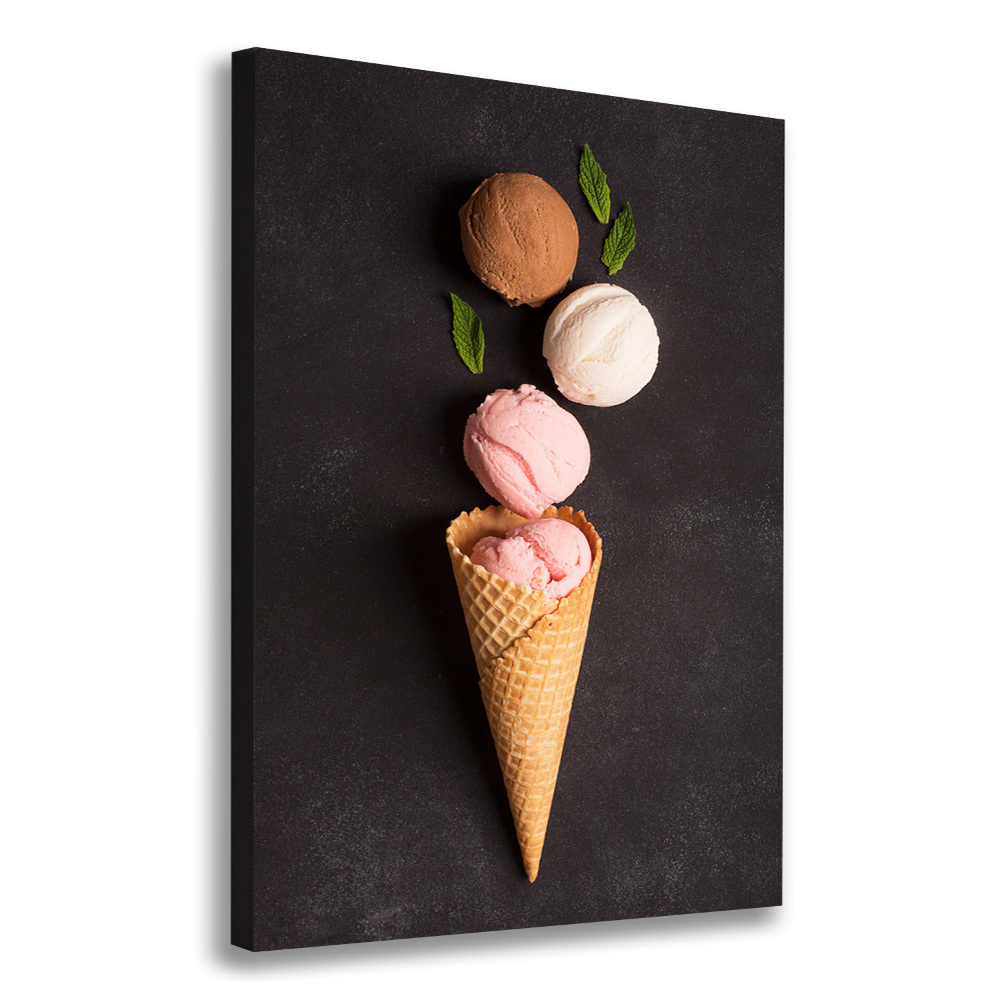 Canvas wall art Ice cream in waffle